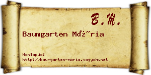 Baumgarten Mária névjegykártya